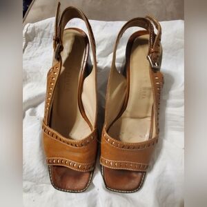 Bottega Veneta Vontage Tan Leather Sandals Womens Sz 7.5